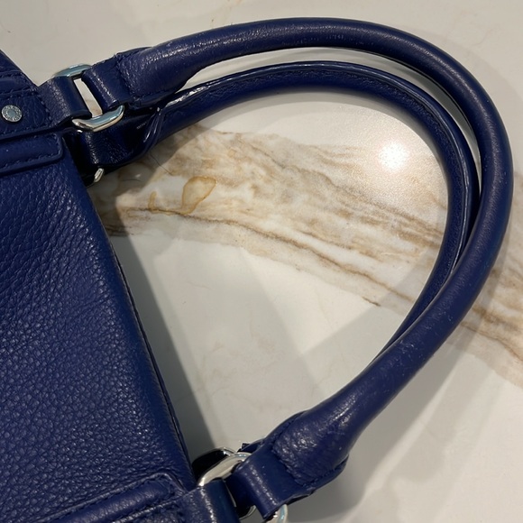 VGUC Danier royal blue leather satchel bag with matching cross body stra… - Picture 5 of 11